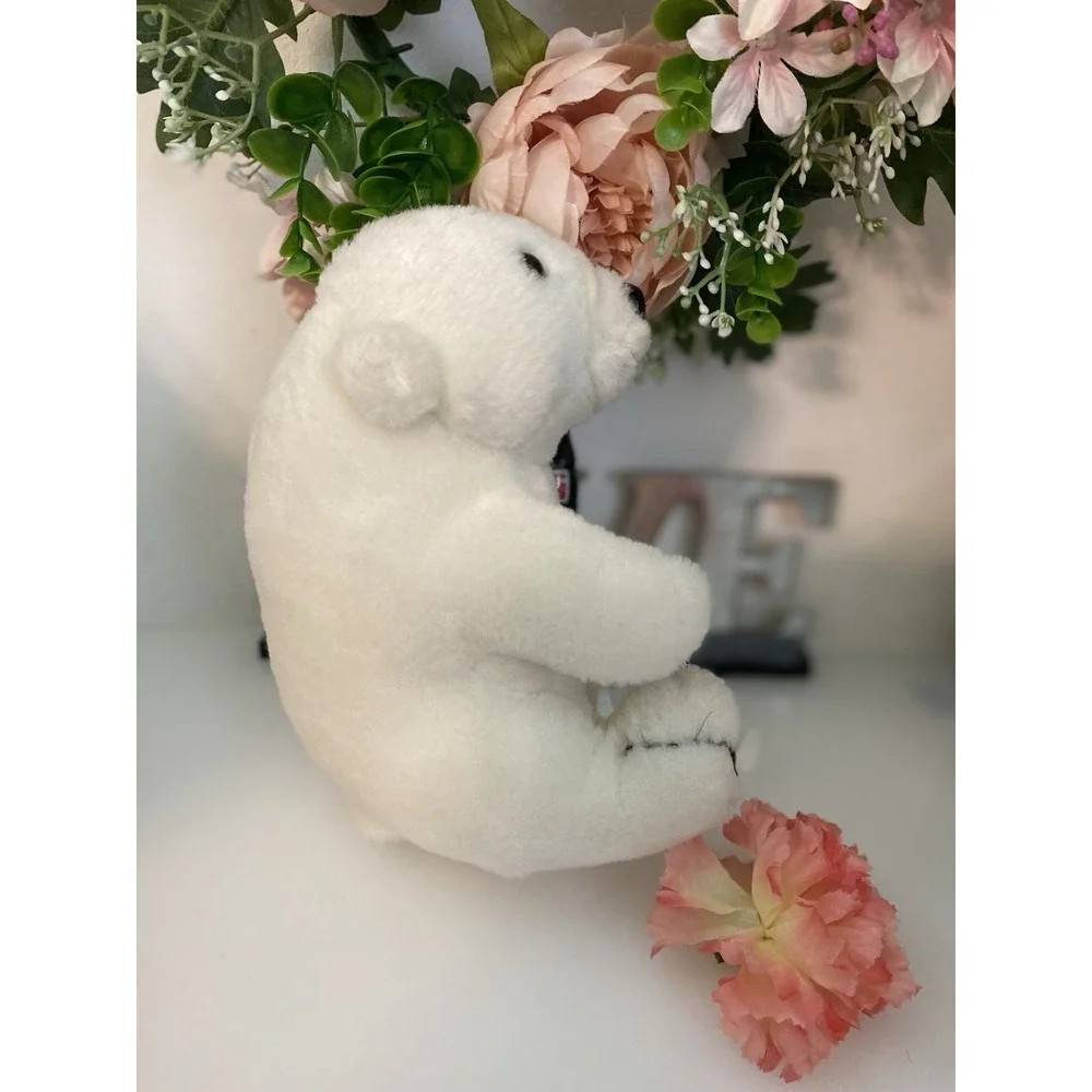 Coca Cola Smiling Polar Bear‎ 1993 Plush w Coke Bottle 7.5